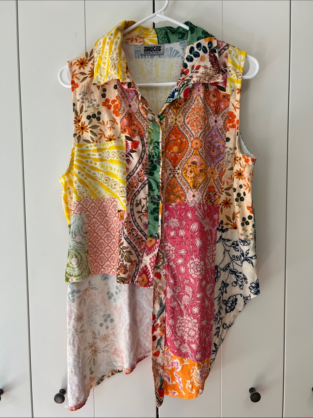 ITALICISE Italian linen/cotton Funky top O/S